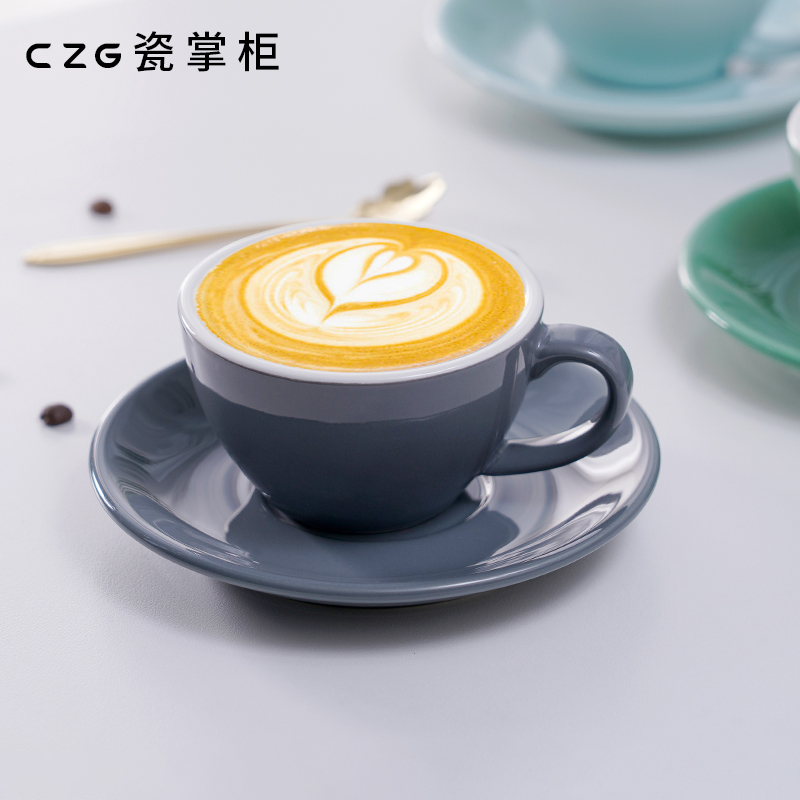 瓷掌柜拉花拿铁奢华早餐咖啡杯