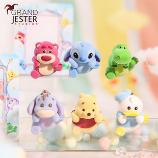 enesco迪士尼萌萌趴摆件史迪奇手办维尼熊草莓熊创意盲盒桌面摆件