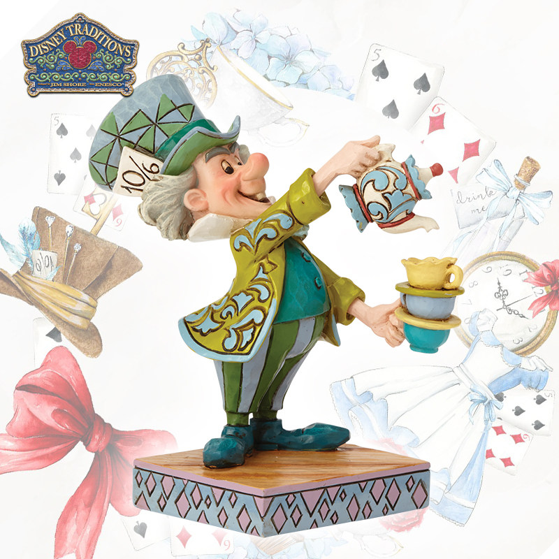 enesco 正版疯帽子摆件迪士尼爱丽丝梦游仙境周边摆件模型礼品