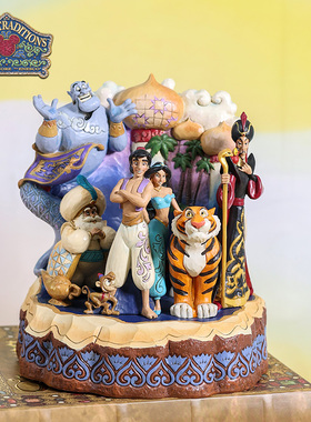 enesco埃内斯阿拉丁神灯摆件迪士尼茉莉公主周边精灵手办潮玩模型