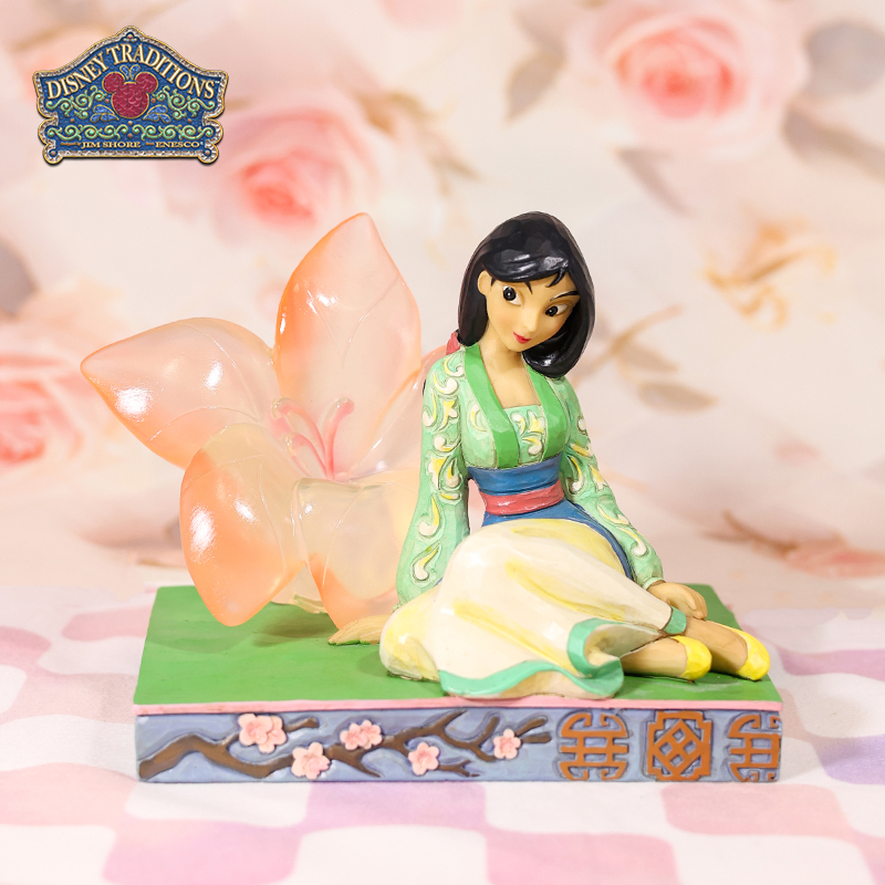 enesco木兰与兰花摆件花木兰手办