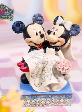 enesco米奇米妮婚礼摆件迪士尼米老鼠手办结婚创意礼物送女友闺蜜