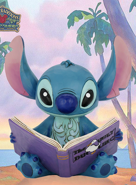 enesco迪士尼星际宝贝史迪奇故事书手办stitch史迪仔摆件生日礼物
