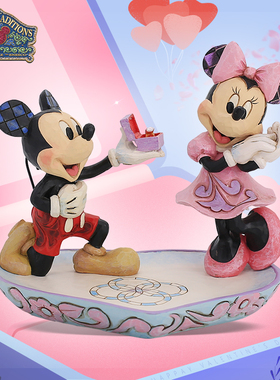 enesco迪士尼米奇米妮浪漫的求婚摆件米老鼠生日情人节告白手办