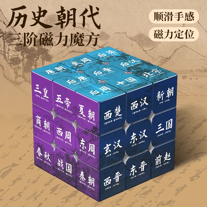 历史朝代魔方三阶磁力顺滑化学元素数学初中益智玩具老师学生礼物