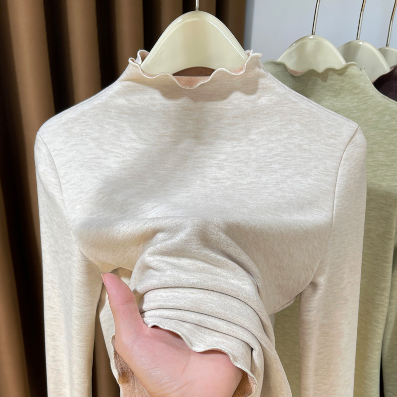 温娴长袖通勤德绒上衣