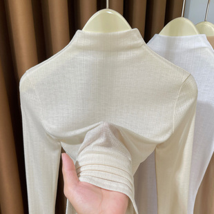 内搭长袖 春夏半高领薄款 修身 女2026新款 针织上衣0325z 针织打底衫