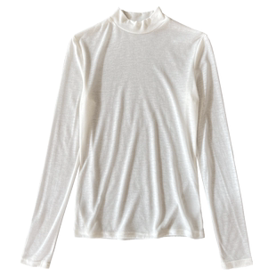 白色半高领软糯打底衫女春秋2025新款超薄针织衫女长袖薄款肌底衣