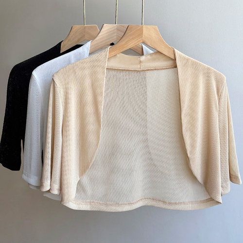 温娴通勤蕾丝网纱罩衫纯色