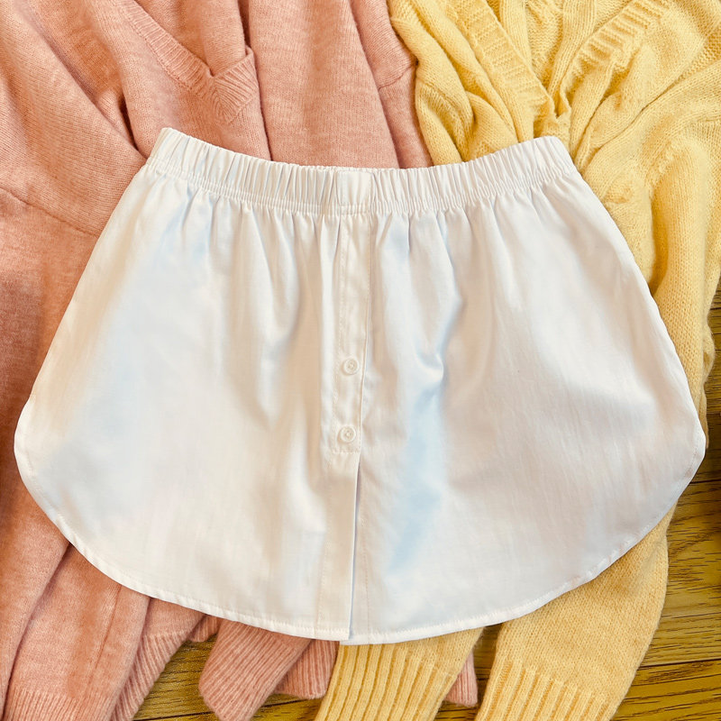 小屁帘女假衬衫下摆春季搭配卫衣内搭打底神器遮屁股帘叠穿小白裙