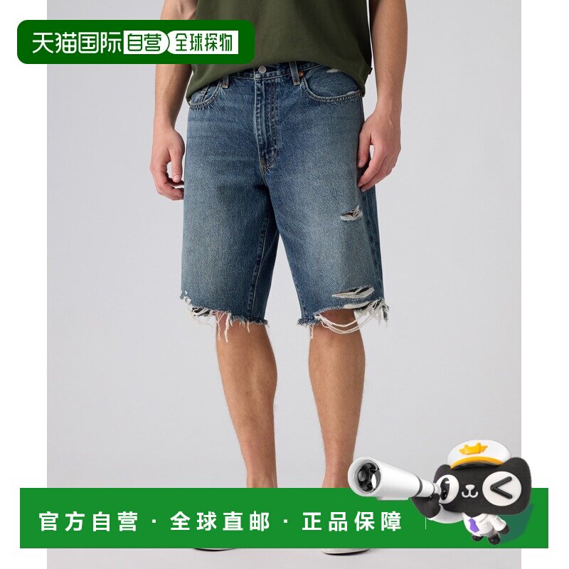 日本直邮Levi's 男装 中腰宽松短裤 中长款水洗牛仔 001JM0029