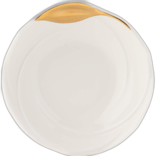 Narumi鸣海 餐盘中式餐盘盘子 9cm 金色叶片点缀时尚制作陶瓷骨瓷