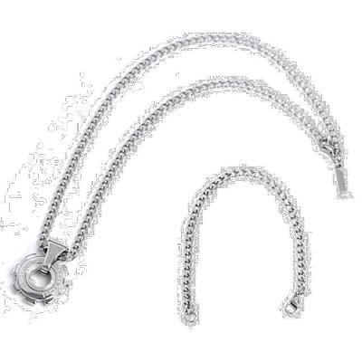 日本直邮POLICE 链齿轮吊坠银色不锈钢 24232PSS01 男士礼物实用