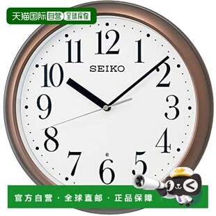 【日本直邮】Seiko精工挂钟棕色金属框KX218B数字简约现代家用客