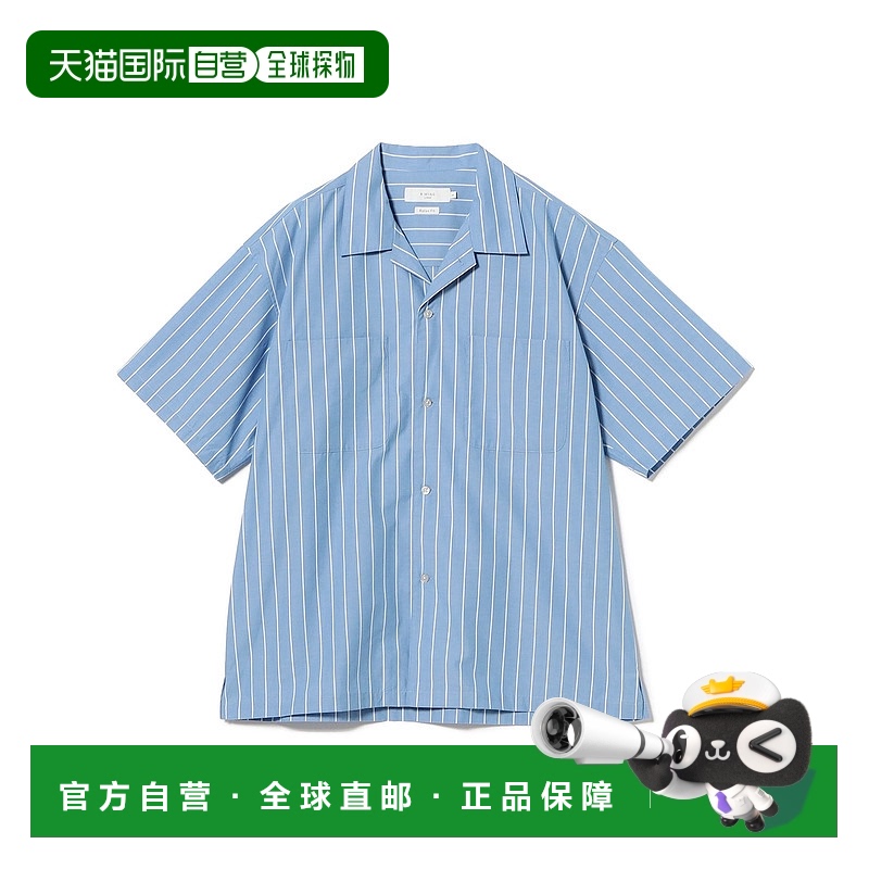 1h可退 日本直邮B:MING by BEAMS 男士 吸水速干 条纹 开领 衬衫