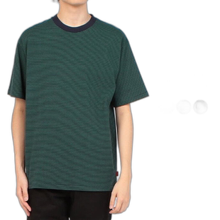 日本直邮Healthknit Wear 窄边框圆领短袖 T恤 51013 自然色/黑色