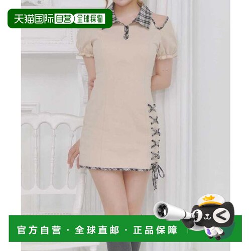 日本直邮NICE CLAUP Belle Charme 绑带Polo迷你连衣裙 BE包臀裙