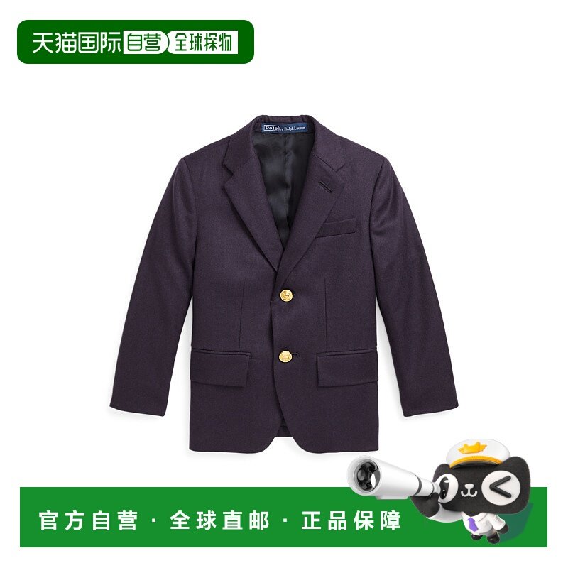 日本直邮Polo Ralph Lauren 童装 纯色翻领单排扣长袖西装外套 海,童装/婴儿装/亲子装,夹克/皮衣,淘宝优惠券,粉丝福利购,淘宝优惠卷
