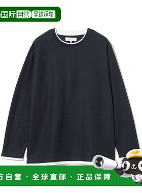 1h可退 日本直邮B:MING by BEAMS 男士假两件设计 华夫纹 克罗心T