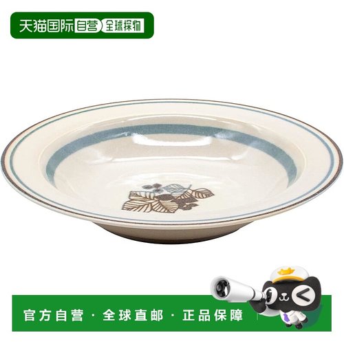 【日本直邮】Aito“Anyware”碗 大号 约21厘米 叶状 蓝灰色 美浓