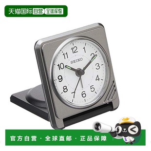 【日本直邮】Seiko精工指针式座钟金属灰QQ638S电子闹钟