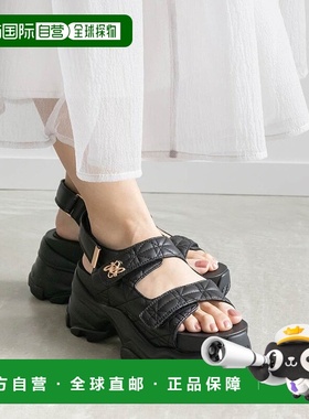 日本直邮RANDA 单字图案拼接绗缝运动凉鞋 RA041BW14651厚底