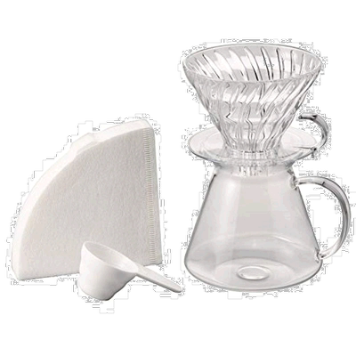 【日本直邮】HARIO V60 咖啡壶玻璃漏杯套装600ml 透明日本制