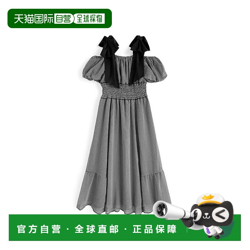 日本直邮日潮 GRL 格子纹肩带蝴蝶结连衣裙tu1670