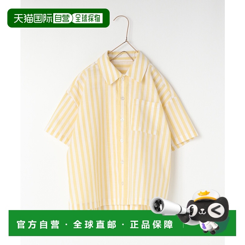 1h可退 日本直邮LOWRYS FARM 儿童条纹短袖衬衫 495480新款