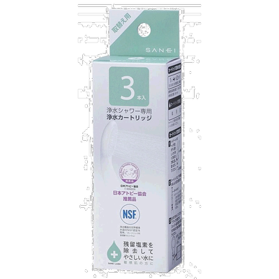 【日本直邮】Sanei三荣浴室净水花洒用滤芯3只装 PM7163-3BS