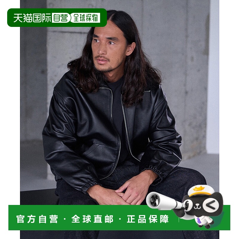 1h可退 日本直邮Levi's 男装 黑色全拉链立体剪裁皮革夹克 005Z90