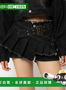 日本直邮SPIRALGIRL 女士 牛仔短裤+褶皱迷你裙拼接设计 62610717