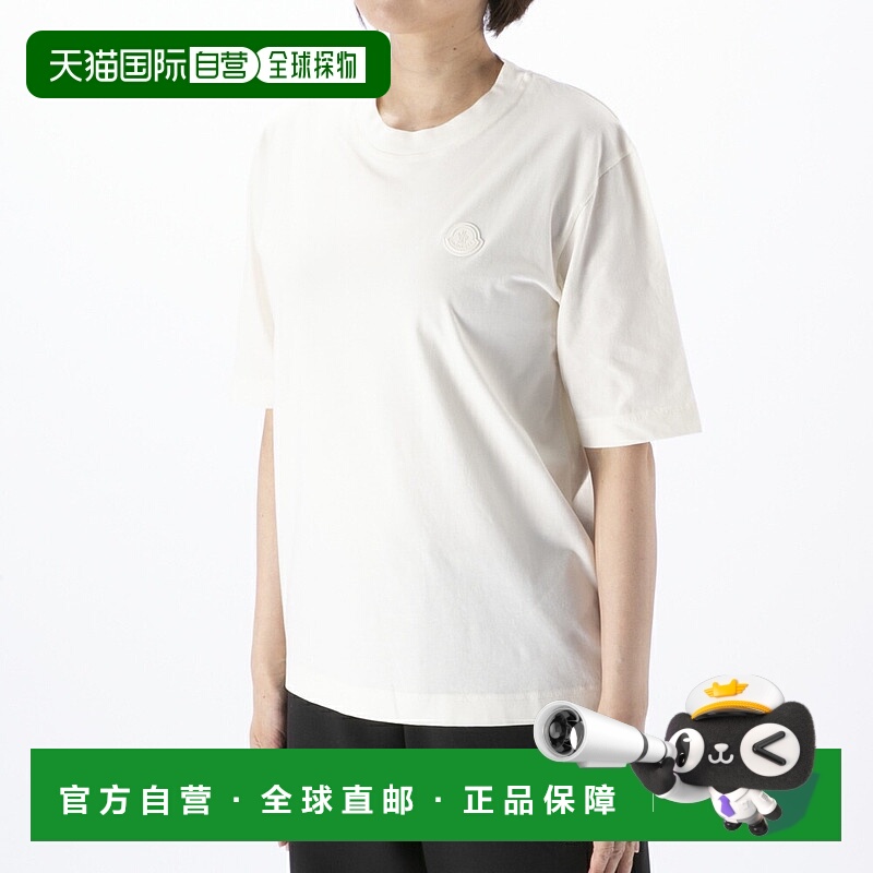 日本直邮MONCLER 女士上衣胸前徽标贴片圆领 T 恤 W8C0000589A170