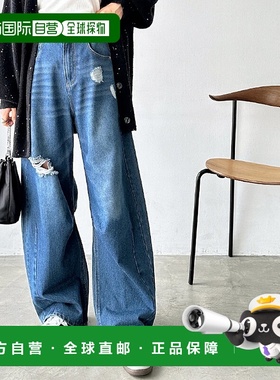 日本直邮GeeRA 损伤曲线牛仔裤 R04609EW13286 牛仔裤