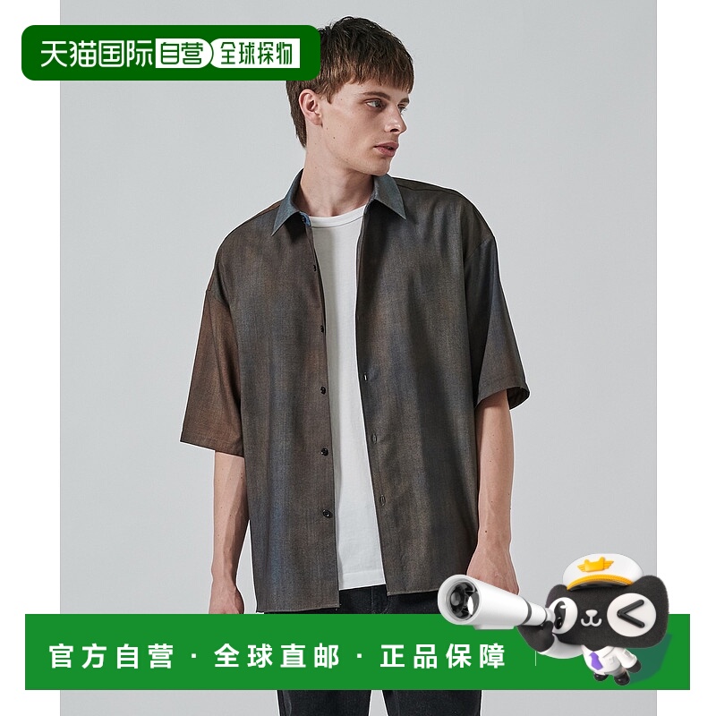 1h可退 日本直邮STUDIOUS男士宽松版型都市染工艺羊毛衬衫 115302