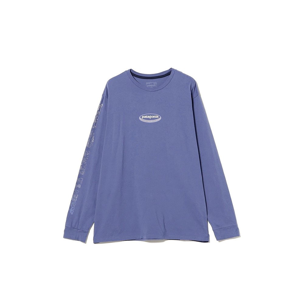 1h可退 日本直邮patagonia 男装有机全棉长袖印花T恤 半透明设计