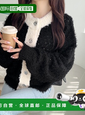 1h可退 日本直邮mily bilet 女装 双面穿 配色仿羽毛纱针织开衫