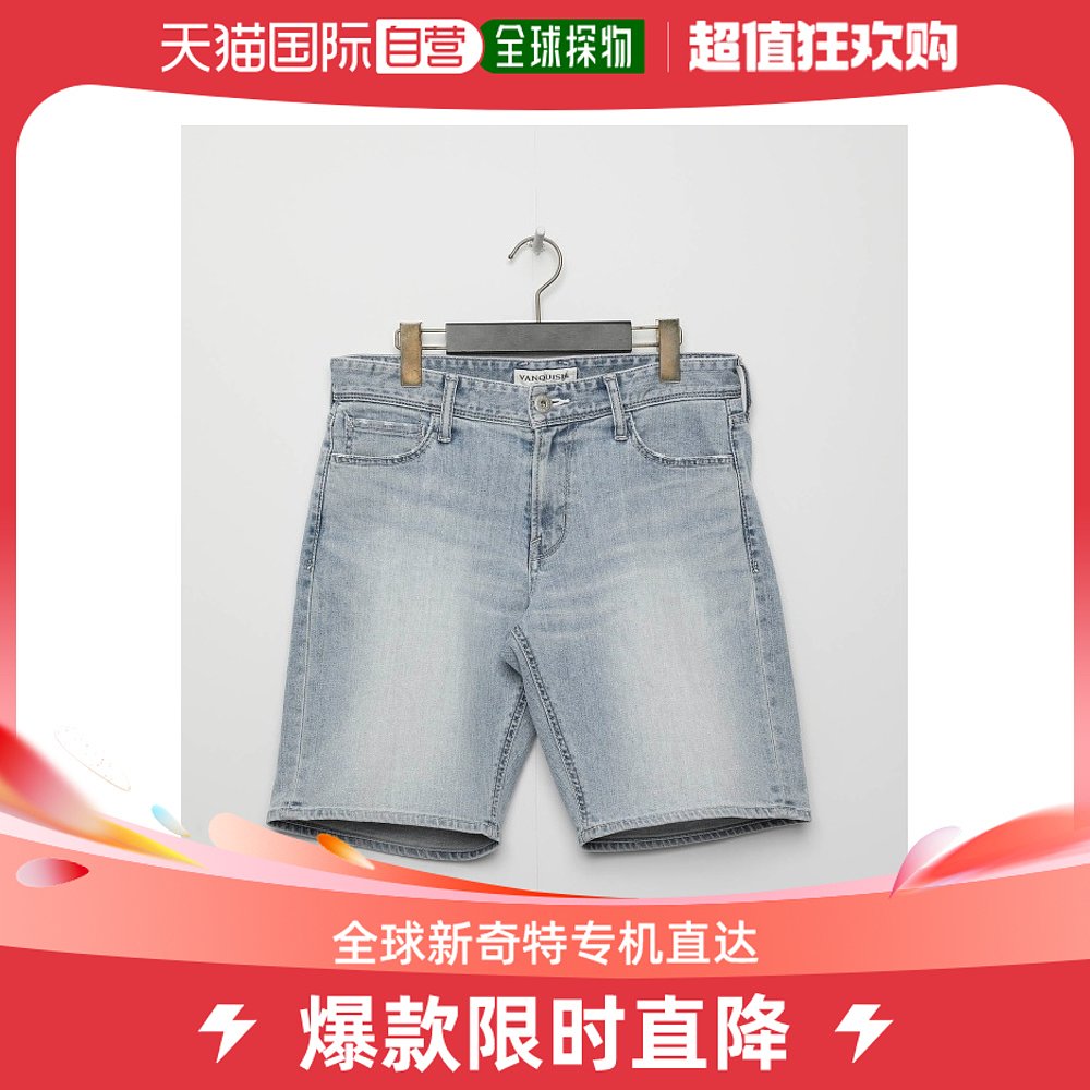 日本直邮VANQUISH 男士漂白牛仔短裤 夏季休闲时尚 温馨舒适 适合