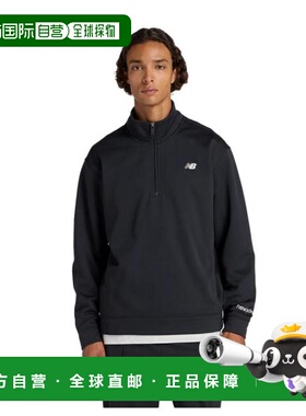 日本直邮New Balance Brushed双针织半开拉链套头衫 AMT53170BK