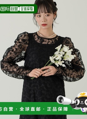 1h可退 日本直邮hinari 女士花卉刺绣透视长裙 HN00000031连衣裙