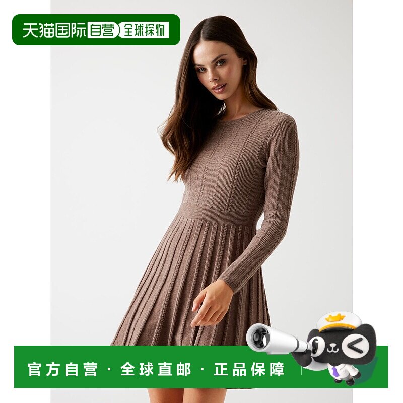 日本直邮Guess LS Morgan Fit And长袖修身连衣裙