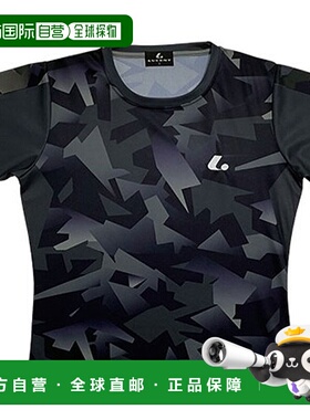 日本直邮LUCENT 网球羽毛球女子比赛衬衫 无领 XLH2509 黑色 短袖