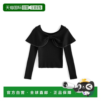 日本直邮日潮 GRL 大蝴蝶结珍珠针织上衣 dr672 韩系早秋穿搭长袖