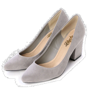 【日本直邮】SFW Liberty Doll 粗跟绒面革高跟鞋（灰色）女鞋