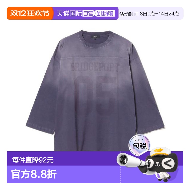 1h可退 日本直邮BEAMS HEART 渐变足球长袖T恤牛仔裤内搭男装