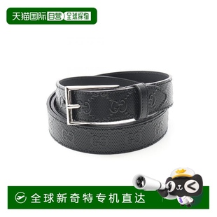 日本直邮中古Gucci古驰男A级95新gucci古驰牛皮腰带黑色