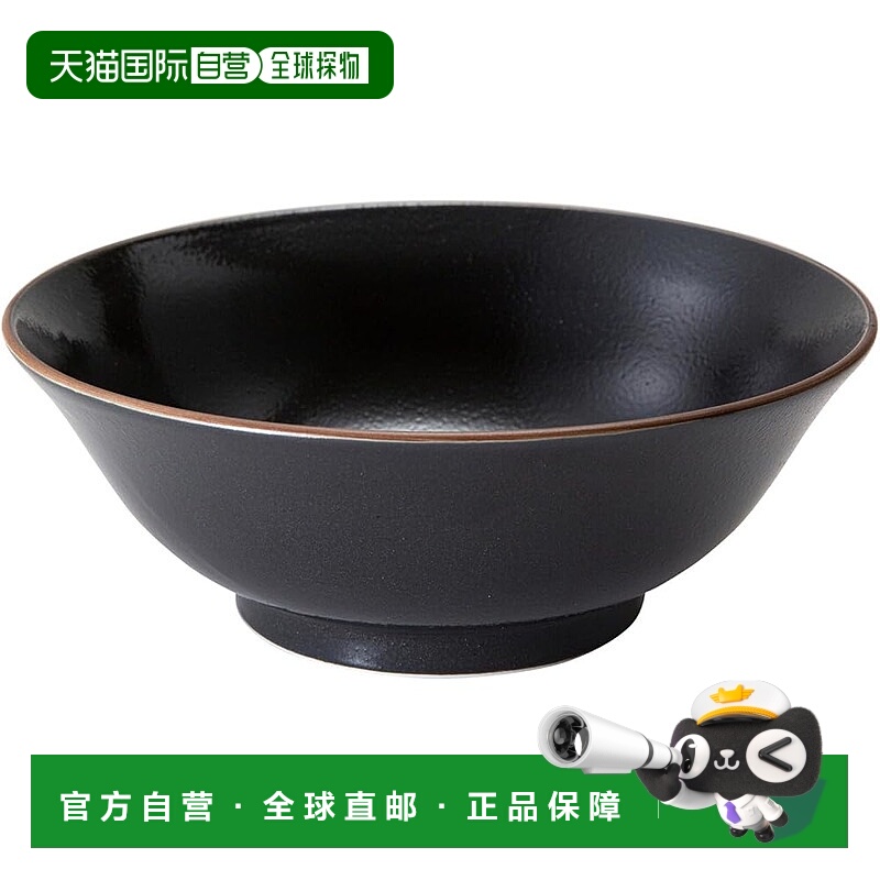 【日本直邮】美浓烧饭碗 容量约1050ml 素瓷 黑色 日本制造 30872