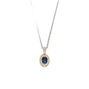 日潮 agete 阿卡朵【限定款】【9月生日石】K10蓝宝石项链深蓝色