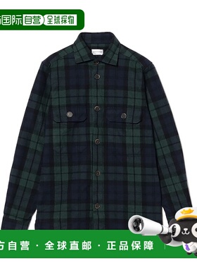 1h可退 日本直邮GUY ROVER 男装 黑色格纹 全棉衬衫夹克 两口袋设
