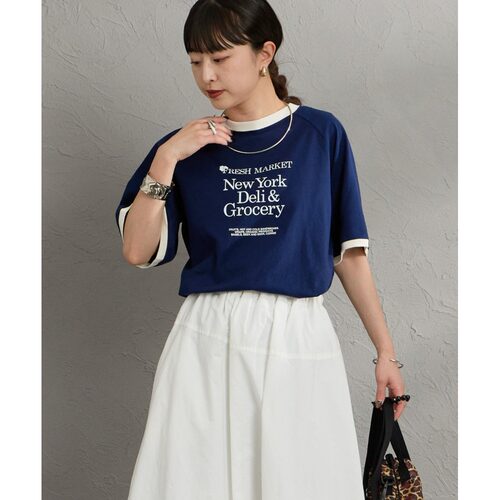 1h可退 日本直邮THE SHINZONE 女装 棉质FRESH MARKET logo环领T